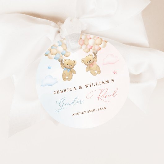 Teddy Bear Gender onthulling Bedankjes Labels