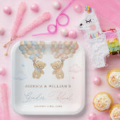 Teddy Bear Gender onthulling Papieren Bordje (Feest)