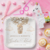 Teddy Bear Gender onthulling Papieren Bordje (Feest)