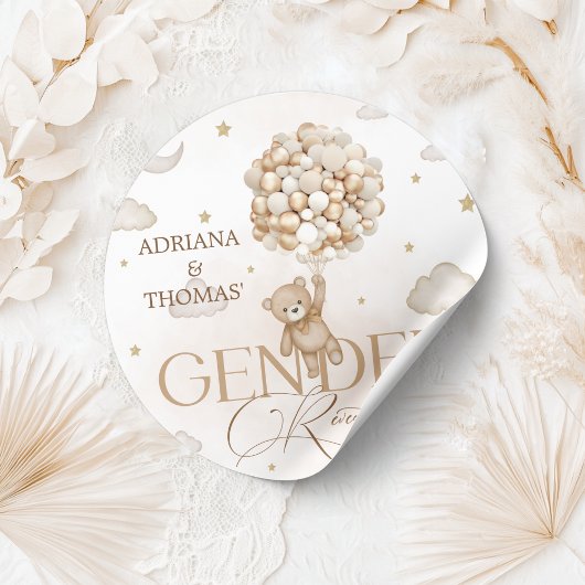 Teddy Bear Gender onthulling Ronde Sticker