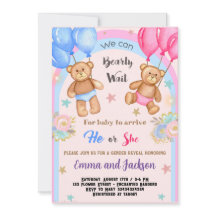 Teddy Bear Gender onthulling Uitnodiging
