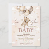 Teddy Bear Gender Reopenbaart de partij Kaart (Voorkant)