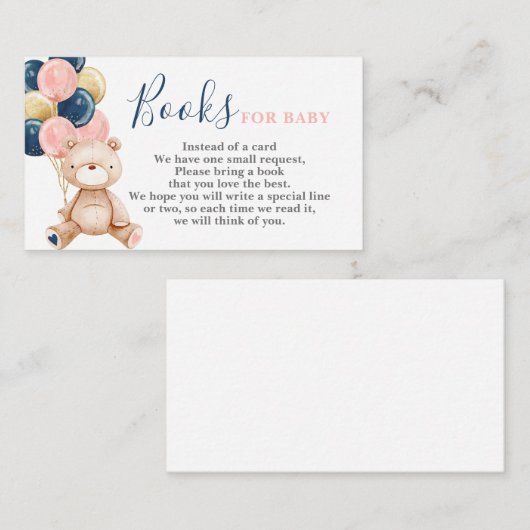 Teddy Bear Gender Reopenbaart me met een boekenkaa Informatiekaartje (Voorkant / Achterkant)