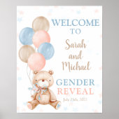 Teddy Bear Gender Reopenbaart Welkomstteken Poster (Voorkant)