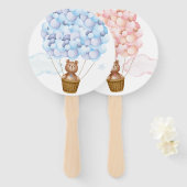 Teddy Bear Gender Reveal Partij Stemmen Spel Handwaaier (Voorkant en achterkant)