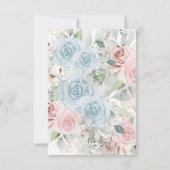 Teddy Bear Gender Reveal Thank You Pastel Florals Bedankkaart (Achterkant)