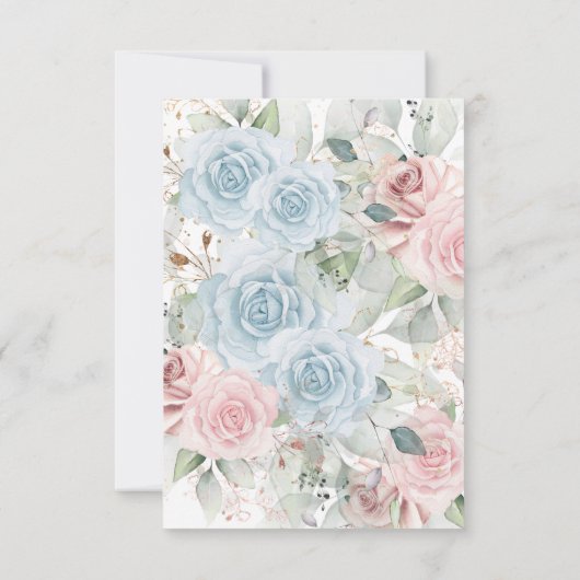 Teddy Bear Gender Reveal Thank You Pastel Florals Bedankkaart (Achterkant)