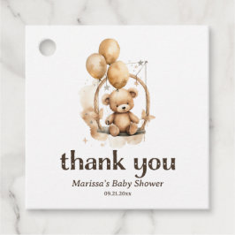 Teddy Bear Genderneutraal Baby shower Favorietentj Bedankjes Labels