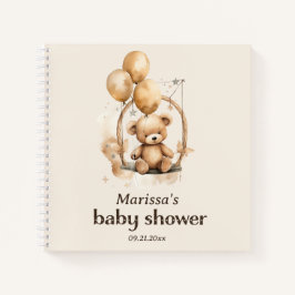 Teddy Bear Genderneutraal Baby shower Gastboek Notitieboek