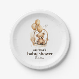 Teddy Bear Genderneutraal Baby shower Papier Bord