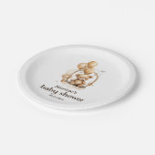 Teddy Bear Genderneutraal Baby shower Papier Bord (Gekanteld)