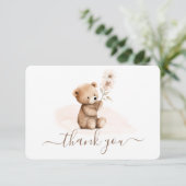 Teddy Bear genderneutraal bedankje Bedankkaart (Staand voorkant)