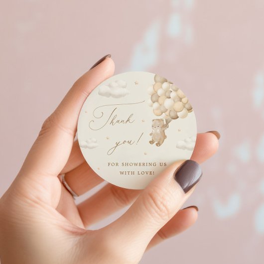 Teddy Bear genderneutraal bedankt Ronde Sticker