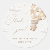 Teddy Bear genderneutraal bedankt Ronde Sticker (Voorkant)