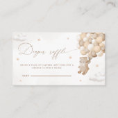 Teddy Bear Genderneutrale luier Raffle Informatiekaartje (Voorkant)