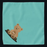 Teddy Bear - Gepersonaliseerd Bandana<br><div class="desc">Blauwgroen achtergrond,  met een schattige teddybeer die je huisdiernaam vasthoudt. De achtergrondkleur is aanpasbaar,  evenals de doopvontstijl,  de grootte,  en de kleur. Maak het je eigen! Als je Boagie's schattige design draag,  help je dakloze huisdieren omdat 50% van alle winst wordt gedoneerd aan Animal Rescue.</div>