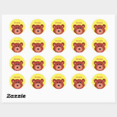 Teddy Bear - Gepersonaliseerd Ronde Sticker (Vel)