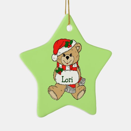 Teddy Bear - Gepersonaliseerde kerstversiering Keramisch Ornament (Rechts)