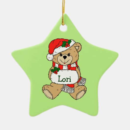 Teddy Bear - Gepersonaliseerde kerstversiering Keramisch Ornament (Voorkant)