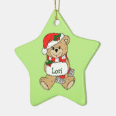 Teddy Bear - Gepersonaliseerde kerstversiering Keramisch Ornament (Links)