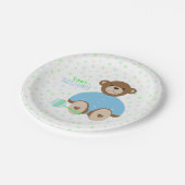 Teddy Bear, geperst in Blue Baby shower Paper Bord (Gekanteld)