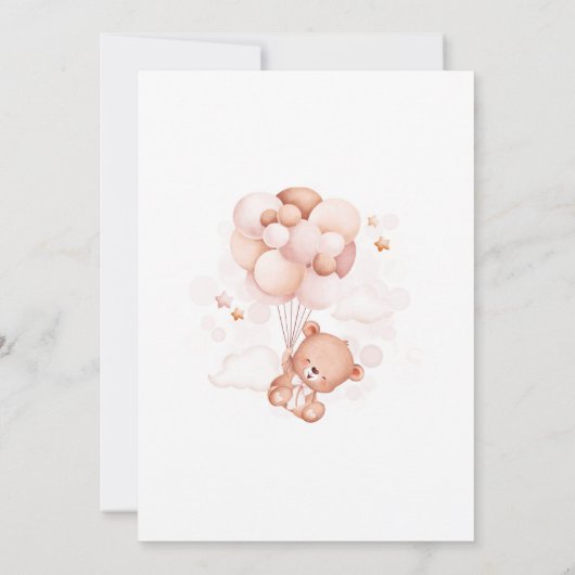 Teddy Bear Geslacht Onthullen Baby Neutrale Partij Kaart (Achterkant)