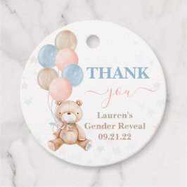 Teddy Bear Geslacht Onthullen Baby shower Favor Ta Bedankjes Labels