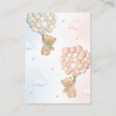 Teddy Bear Geslacht Onthulling Luier Raffle Informatiekaartje (Achterkant)