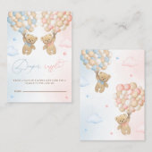 Teddy Bear Geslacht Onthulling Luier Raffle Informatiekaartje (Voorkant / Achterkant)