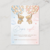 Teddy Bear Geslacht Onthulling Luier Raffle Informatiekaartje (Voorkant)