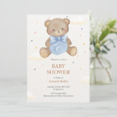 Teddy Bear Gift Baby shower Uitnodiging (Staand voorkant)