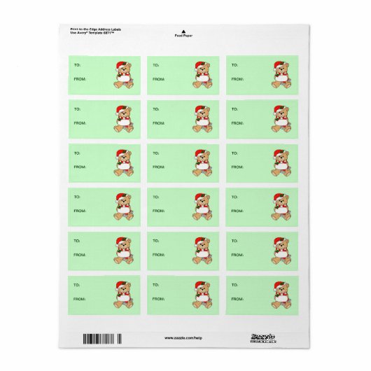 Teddy Bear Gift Stickers (Full Sheet)