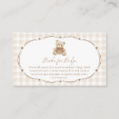 Teddy Bear Gingham boeken voor Baby Informatiekaartje (Voorkant)