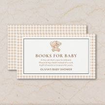 Teddy Bear Gingham Boeken voor Baby Insteekkaart