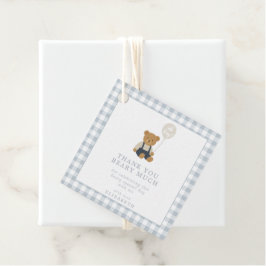 Teddy Bear Gingham Favoriet Tag Bedankjes Labels