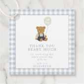 Teddy Bear Gingham Favoriet Tag Bedankjes Labels (Voorkant)