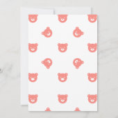 Teddy Bear Girl Baby shower Bedankkaart (Achterkant)