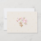 Teddy Bear Girl Baby Shower Bedankkaart (Achterkant)