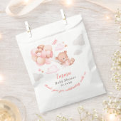 Teddy Bear Girl Baby shower Bedankzakje (Geknipt)