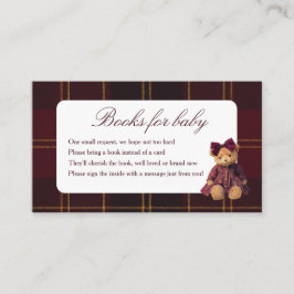 Teddy Bear Girl Baby Shower Books For Baby Informatiekaartje