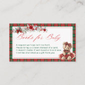 Teddy Bear Girl Baby Shower Books for Baby Informatiekaartje (Voorkant)