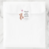 Teddy Bear Girl Baby shower Classic Round Sticker (Tas)