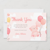 Teddy Bear Girl Baby shower Dank je wel Kaart (Voorkant)