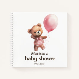 Teddy Bear Girl Baby shower Gastboek Notitieboek