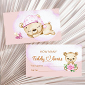 Teddy Bear Girl Baby shower Informatiekaartje