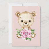 Teddy Bear Girl Baby shower Invitation (Achterkant)