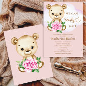 Teddy Bear Girl Baby shower Invitation