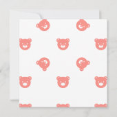Teddy Bear Girl Baby shower Invitation Kaart (Achterkant)