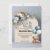 Teddy Bear Girl Baby shower Kaart (Voorkant)