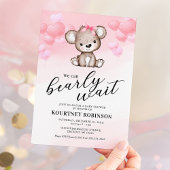 Teddy Bear Girl Baby shower Kaart